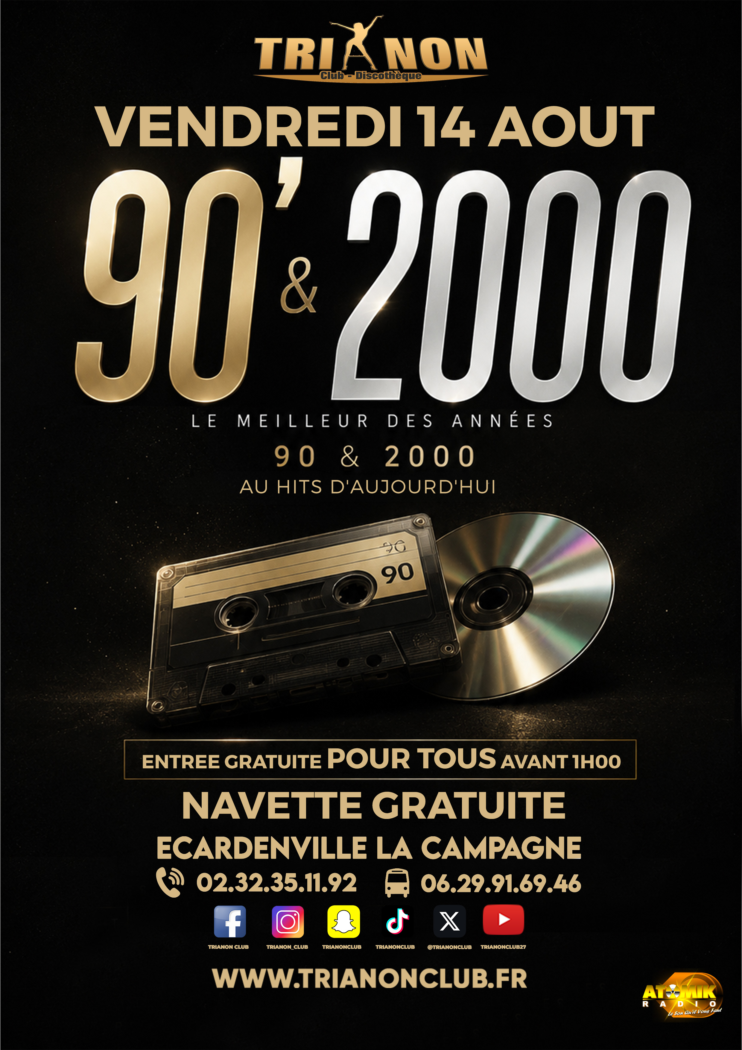 Affiche de la soirée Soirée 90' & 2000 au HITS D'AUJOURD'HUI