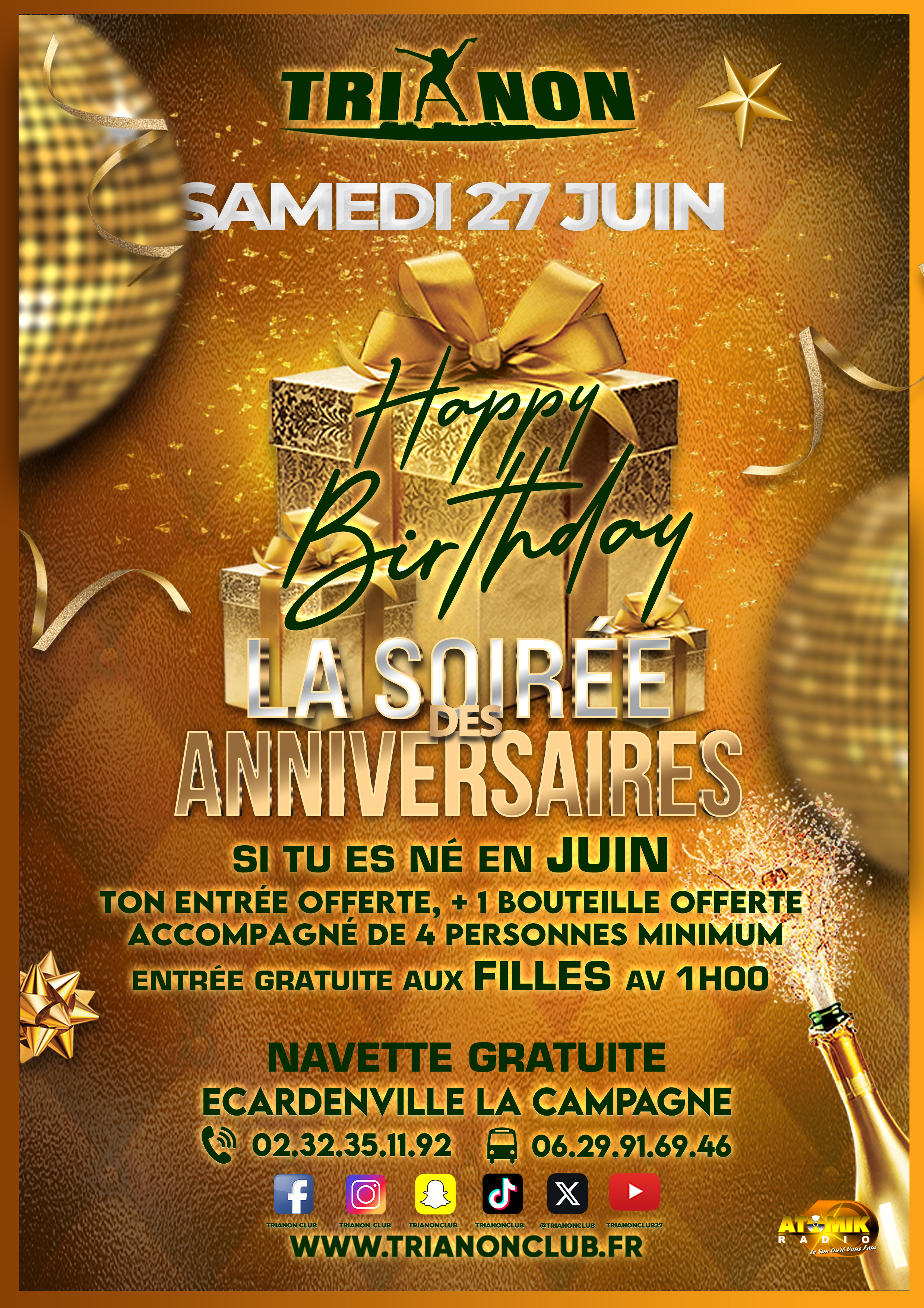 Affiche de la soirée soirée des Anniversaires