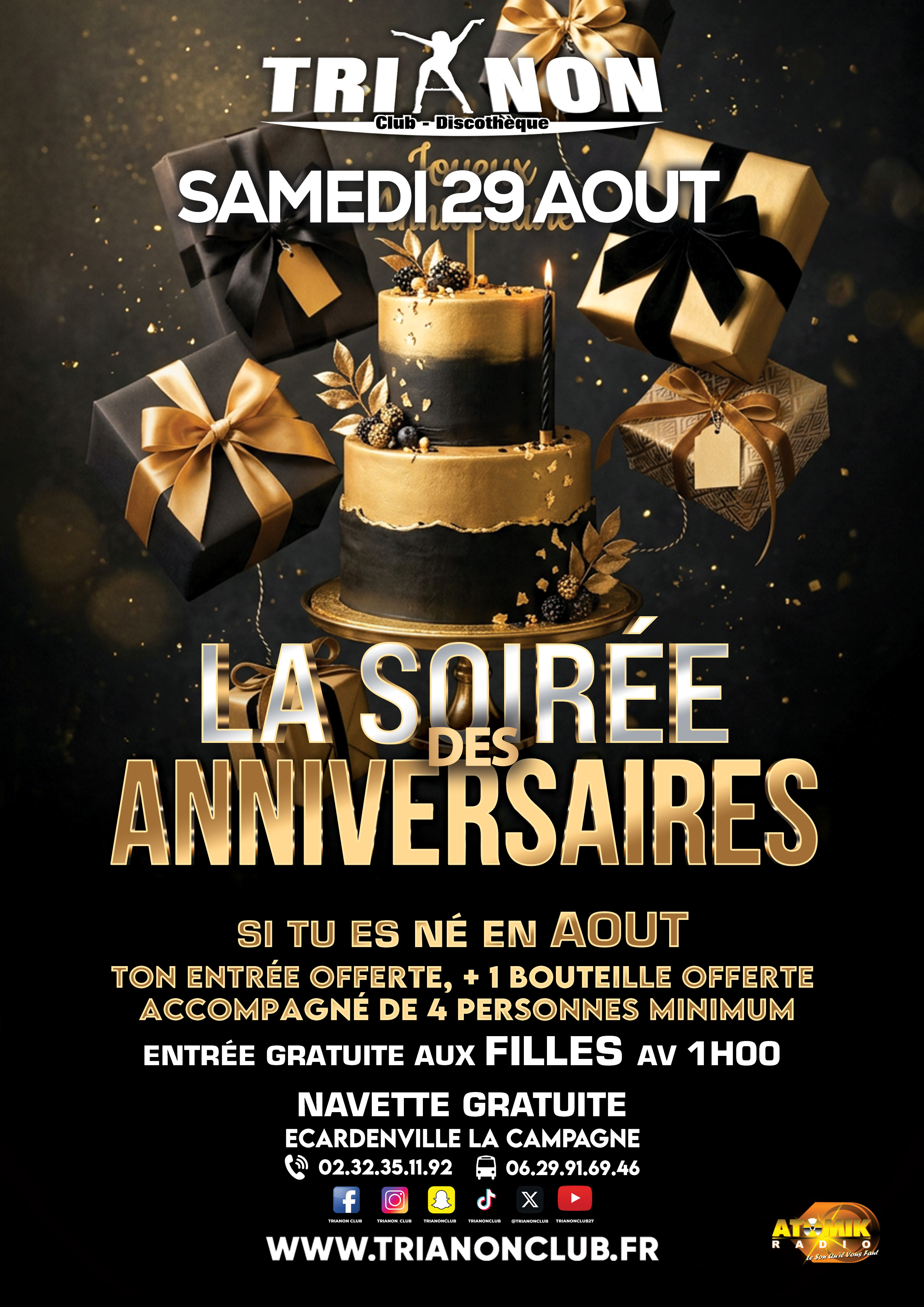 Affiche de la soirée soirée des Anniversaire