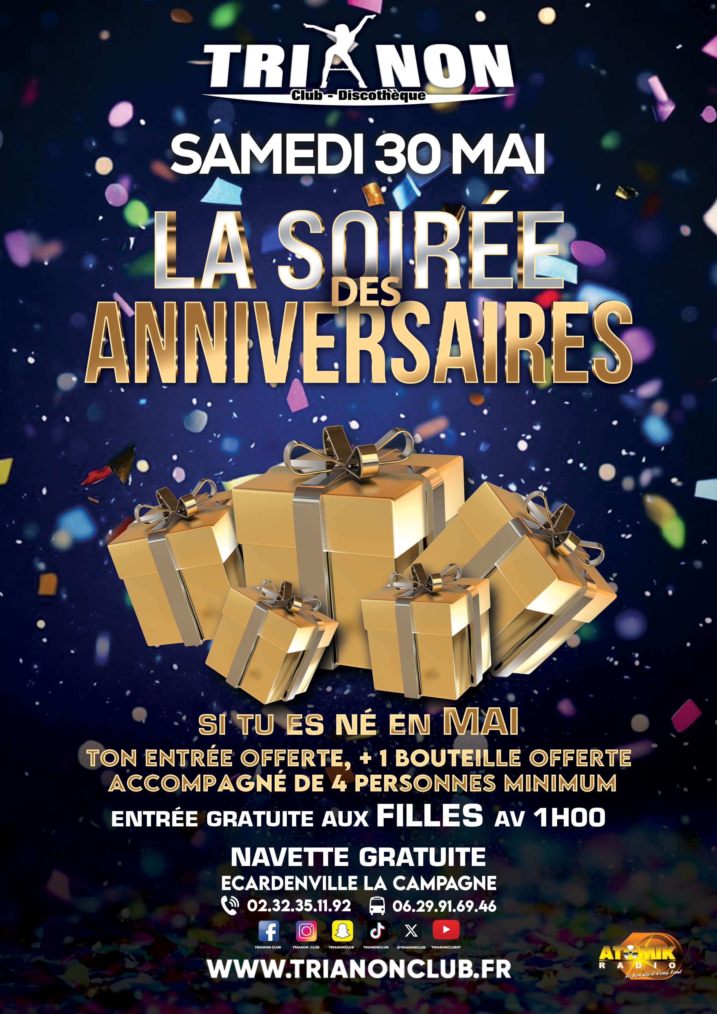 Affiche de la soirée soirée des Anniversaire
