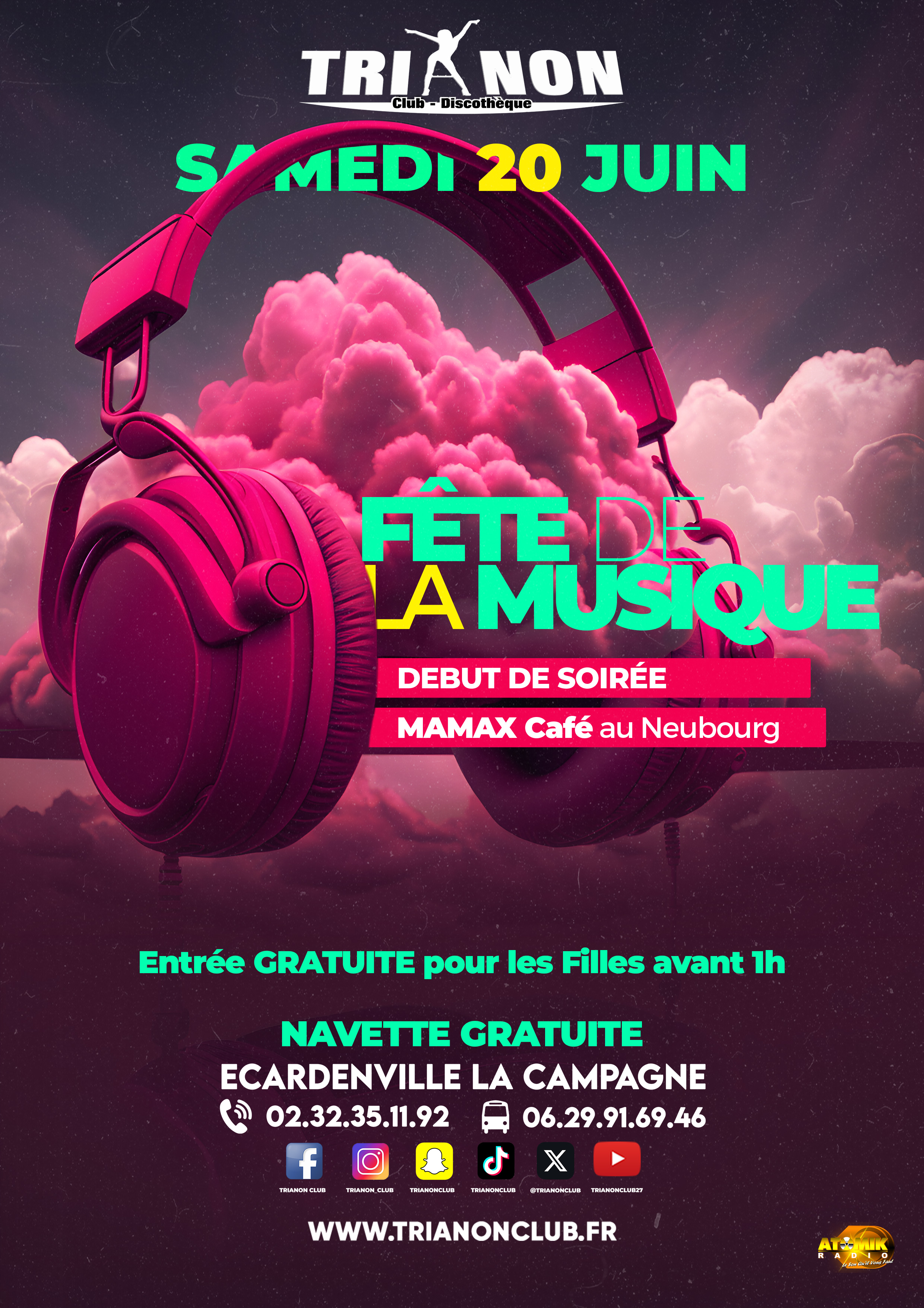 Affiche de la soirée Soirée Fête de la Musique